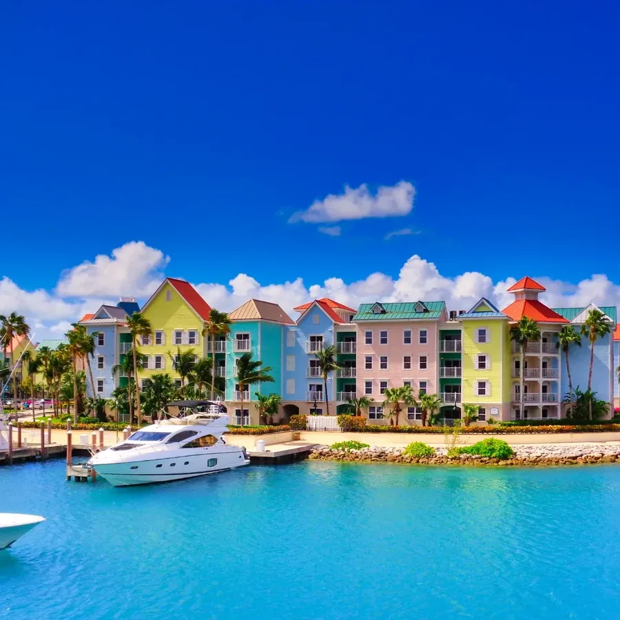 Nassau and the harbour in the Bahamas