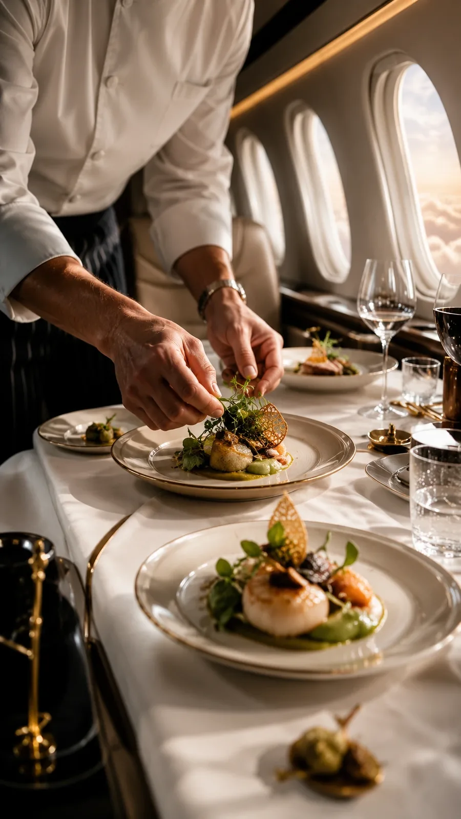 A private chef preparing a meal for a group